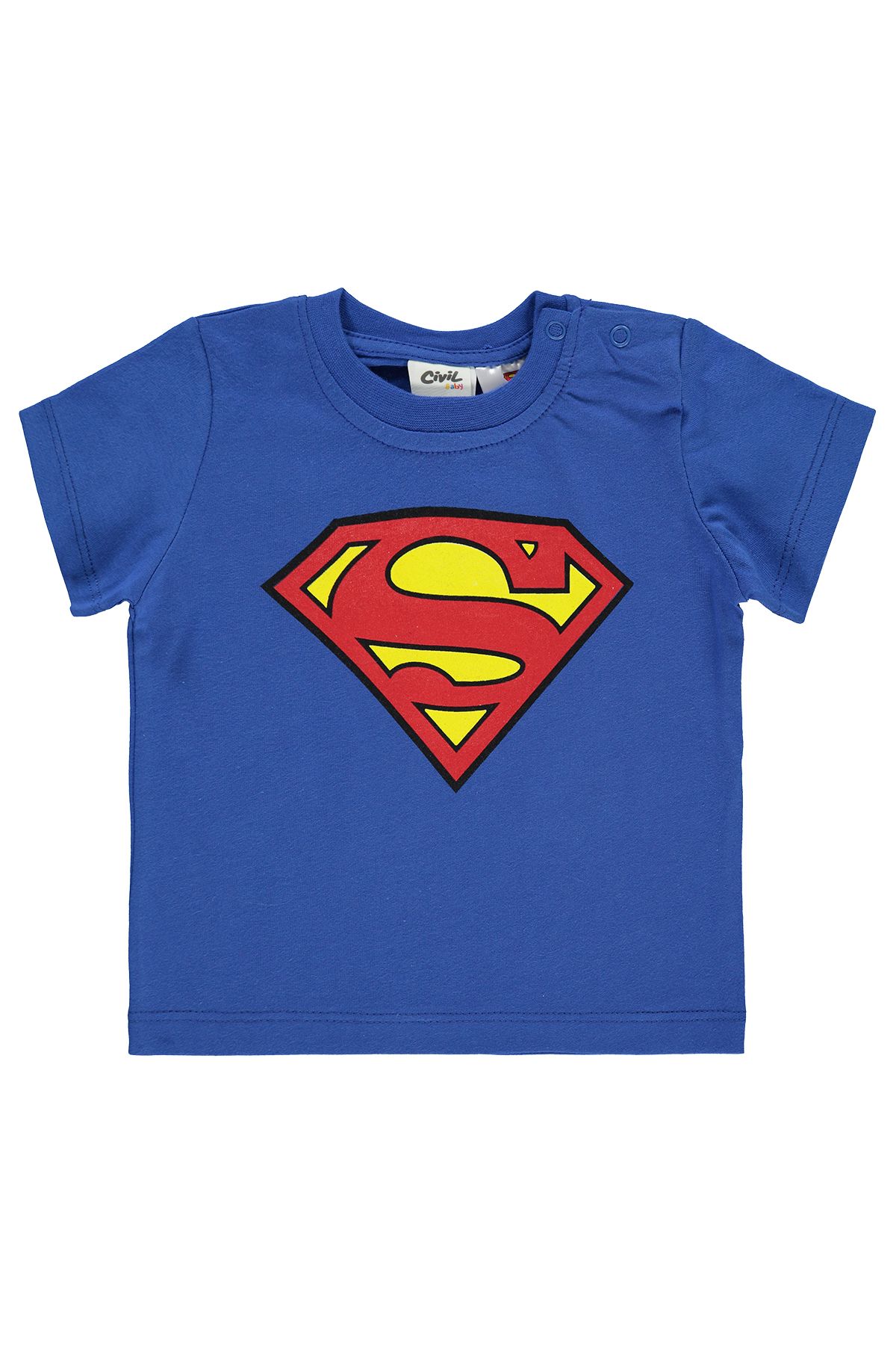 Superman Süperman Erkek Bebek Tişört 6-18 Ay Saks Mavisi