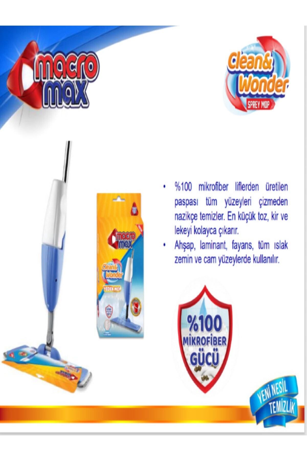 MACROMAX Sprey Mop Temizlik Mopu