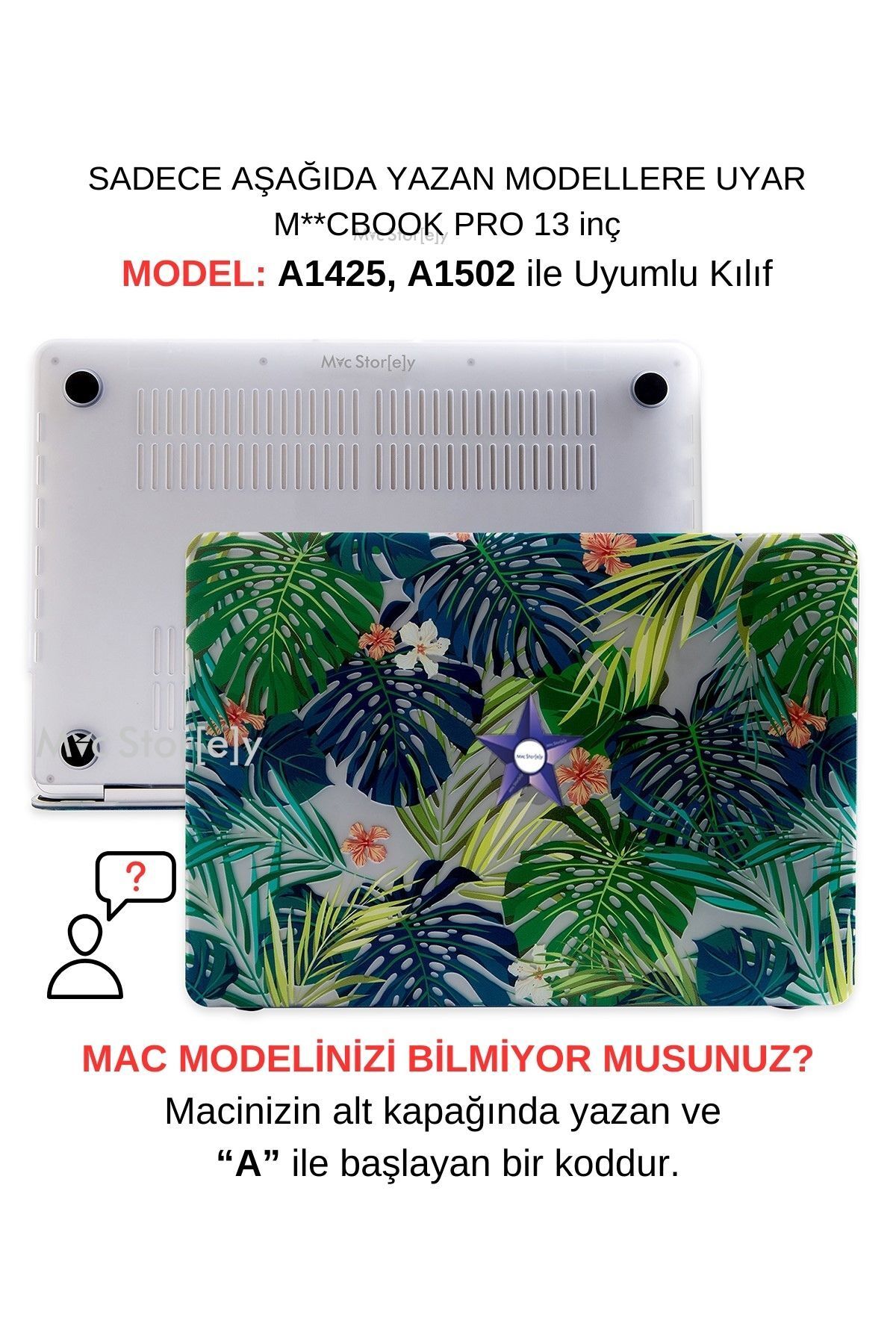 Mcstorey Macbook Pro Kılıf 13 Inç Flower01nl (ESKİ HDMI'LI MODEL 2012-2015) A1425 A1502 Ile Uyumlu