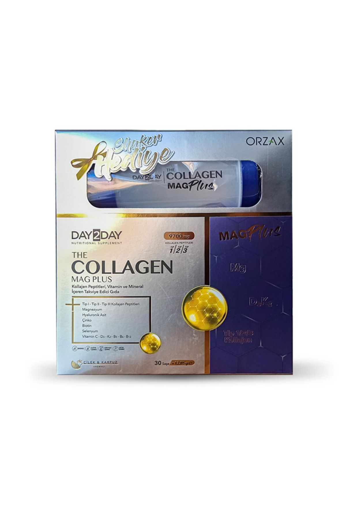 DAY2DAY ORZAX Day2Day The Collagen Mag Plus 30 Saşe+Shaker Hediyeli