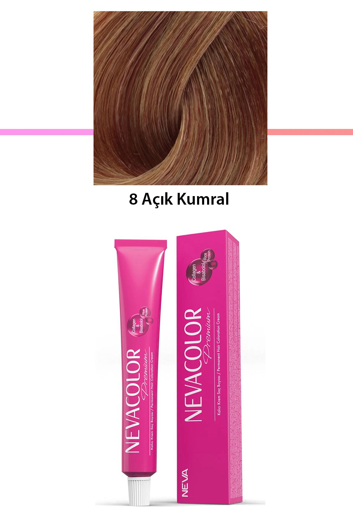 Neva Color Premium 8 Açık Kumral - Kalıcı Krem Saç Boyası 50 g Tüp