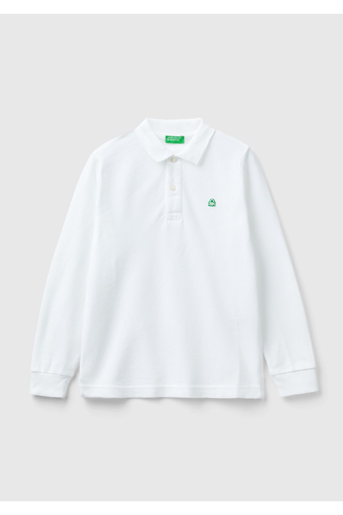 United Colors of Benetton Erkek Çocuk Beyaz Logolu Polo T-Shirt