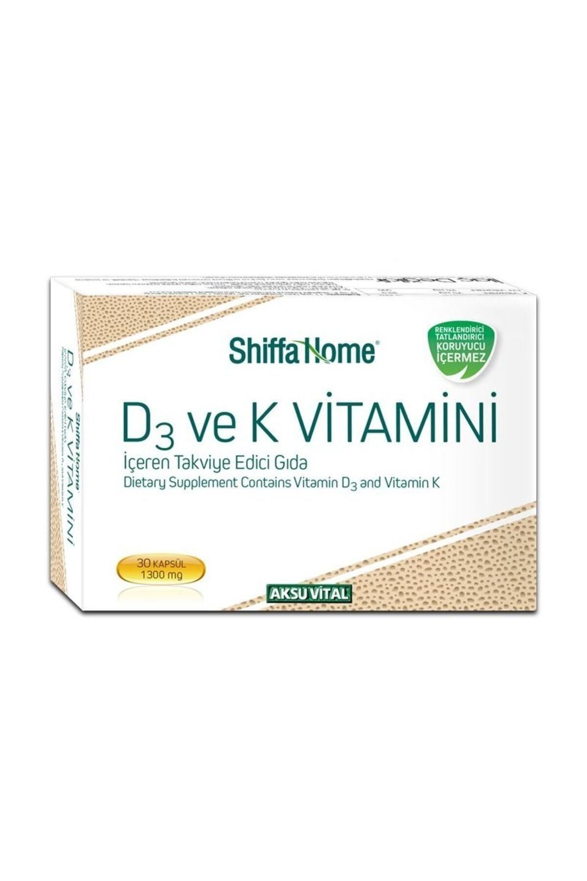 Shiffa Home D3 Ve K Vitamini Içeren Takviye Edici Gıda Takviyesi 30 Kapsül