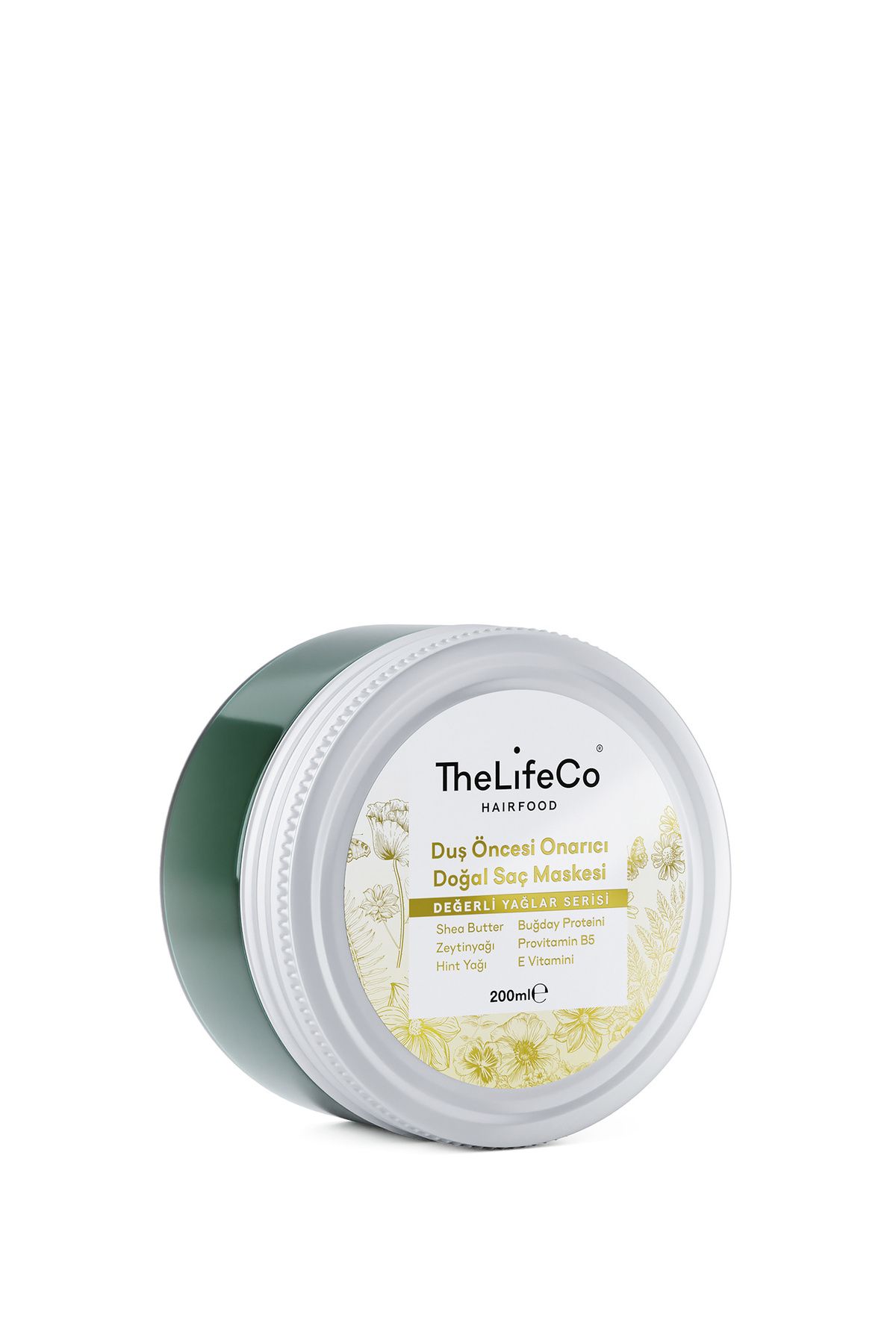 TheLifeCo HairFood Değerli Yağlar Serisi Duş Öncesi Onarıcı Doğal Saç Maskesi 200 ml