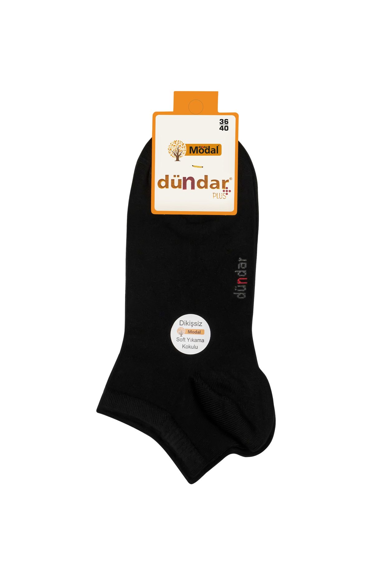 Dündar Unisex Siyah Modal 6'Lı Patik Çorap
