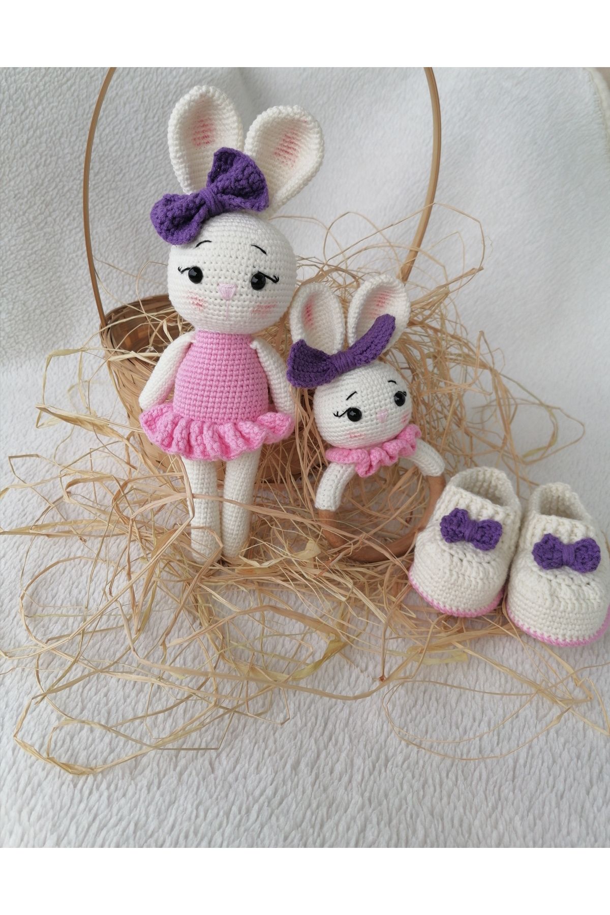 Pitikare hobi Amigurumi koca kulak tavşan set