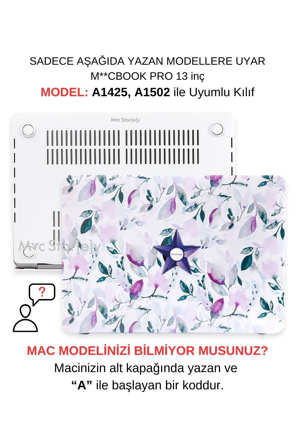 Mcstorey Macbook Pro Ile Uyumlu Kılıf Hardcase A1425 A1502 2012/2015 Ms97