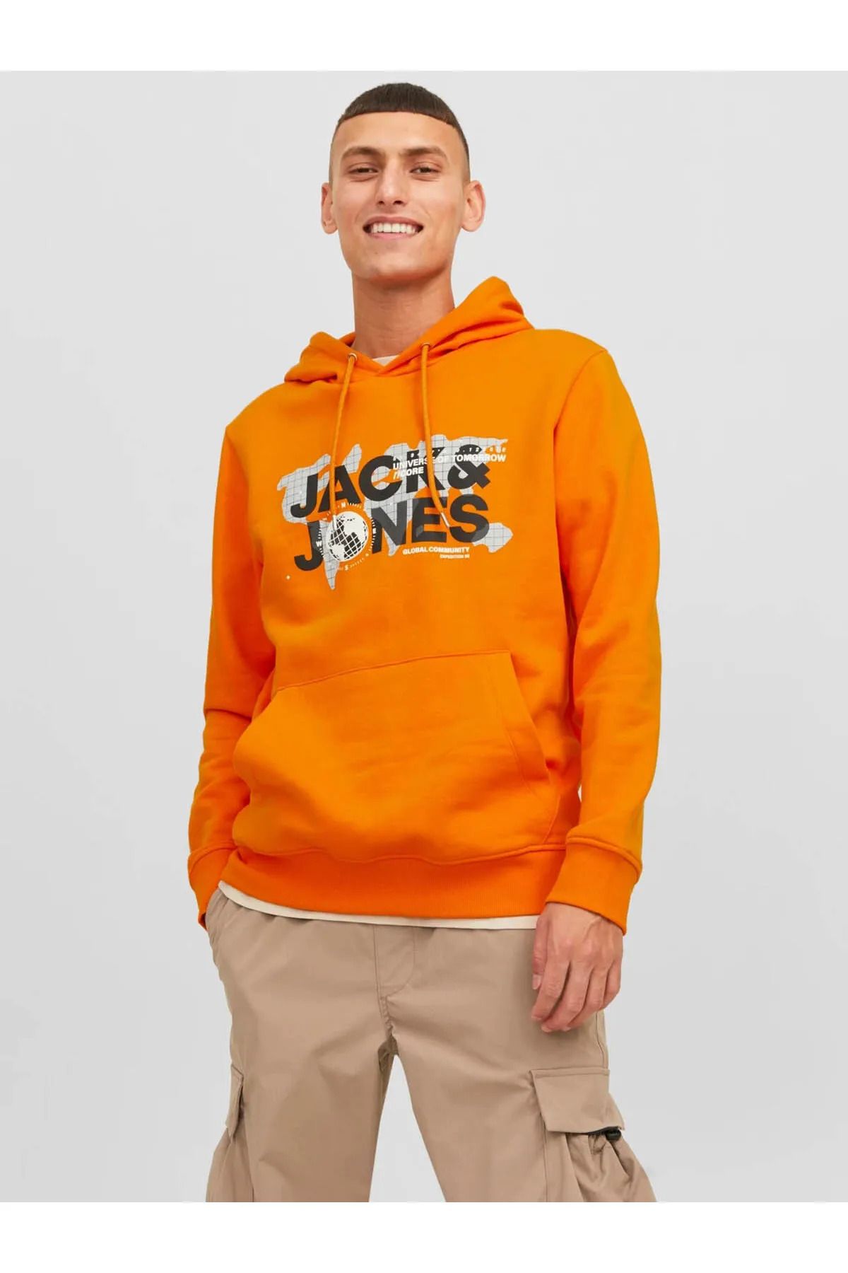 Jack & Jones Jack&Jones Erkek Sweatshirt Jcodust Turuncu/Orange 13W42JCODUST