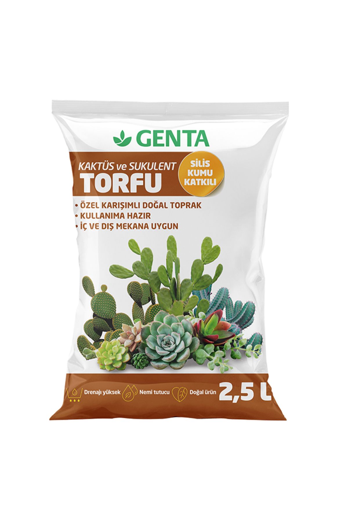 Genta Özel Karışımlı Organik Kaktüs Toprağı 2.5 Lt
