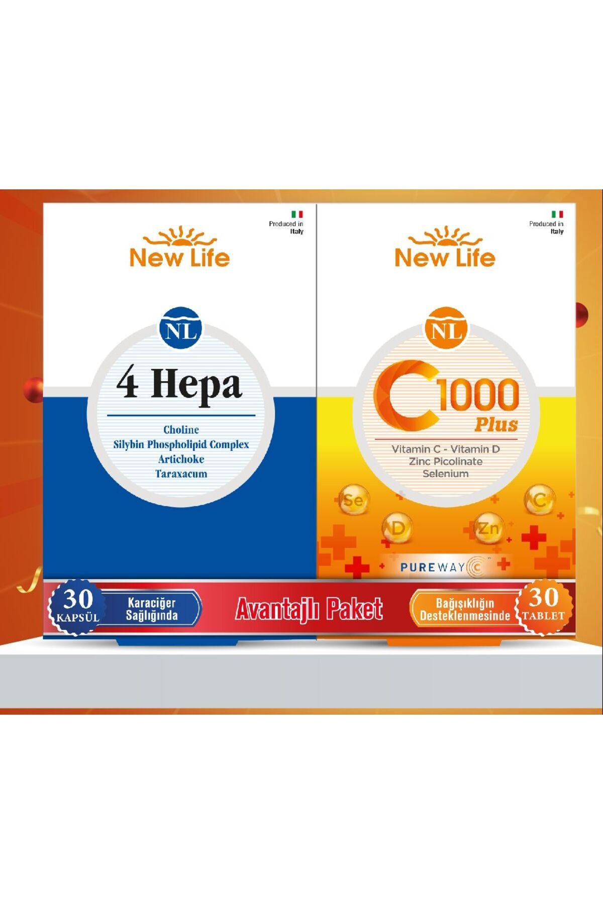 New Life 4 Hepa 30 Kapsül+C 1000 Plus 30 Tablet