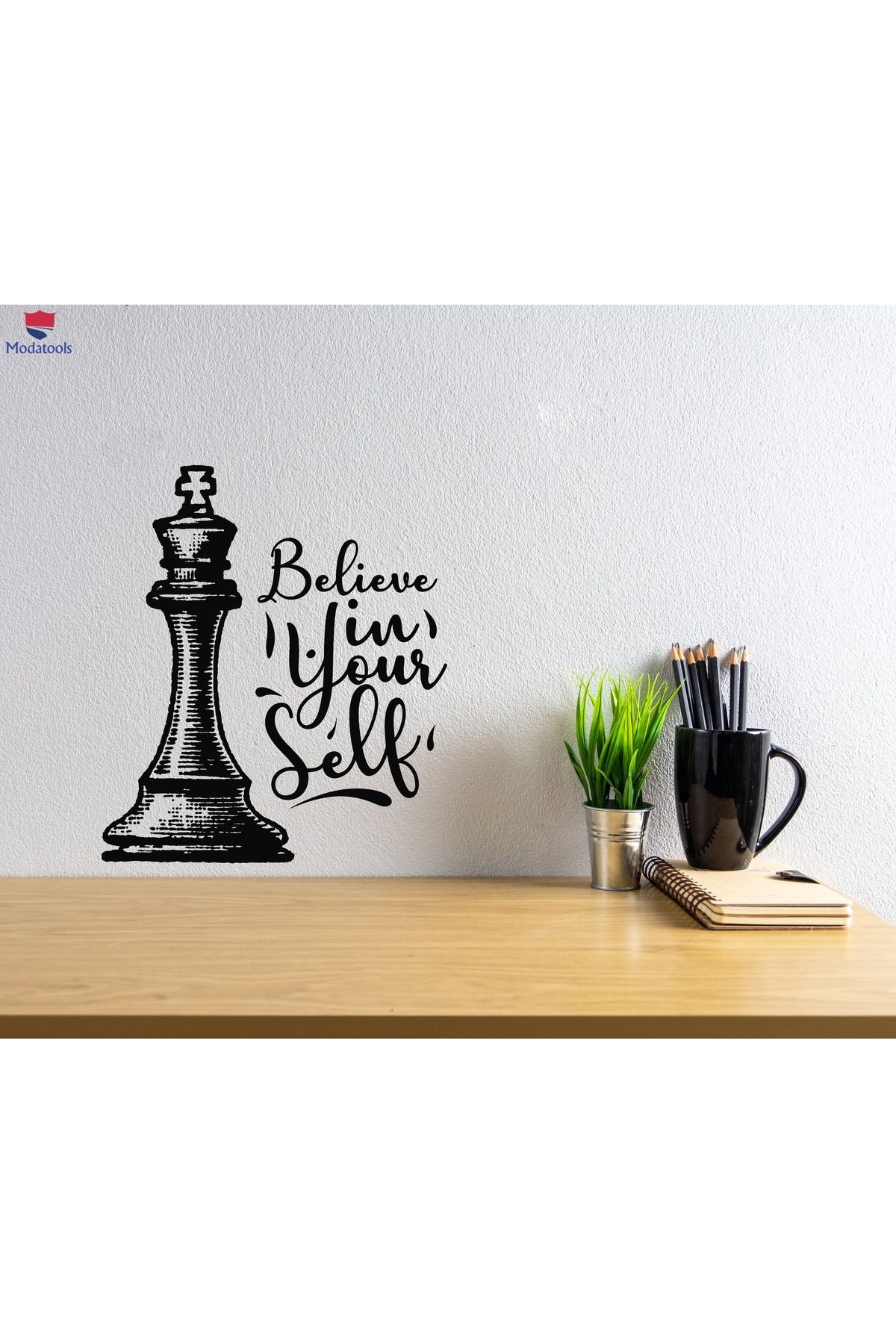 Modatools Oturma Odası, Ofis Dükkan Duvar Sticker Kendinize İnanın Motivasyon Alıntı Satranç Çıkartmaları