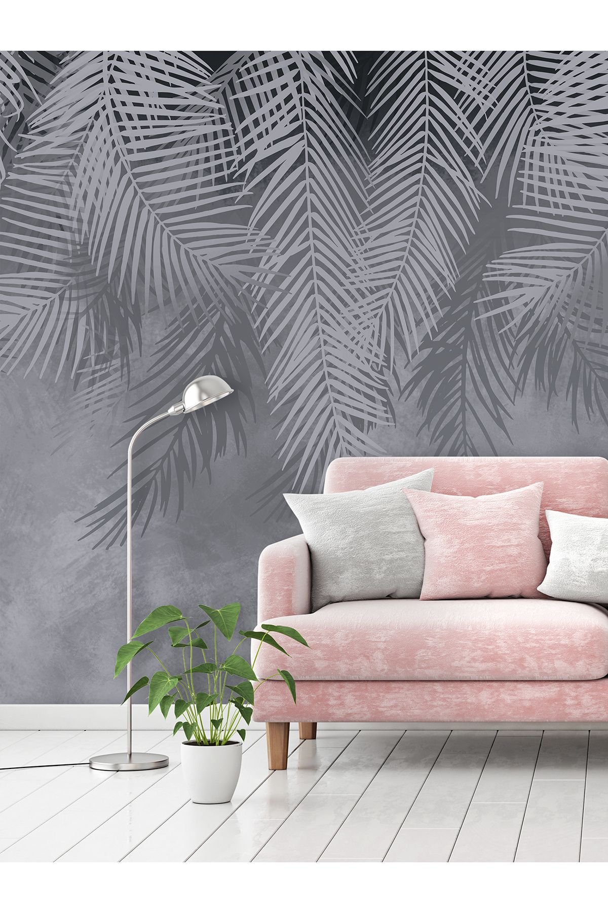 dreamwall Tropik Yapraklar Desenli Silinebilir Sağlıklı Tekstil Duvar Kağıdı