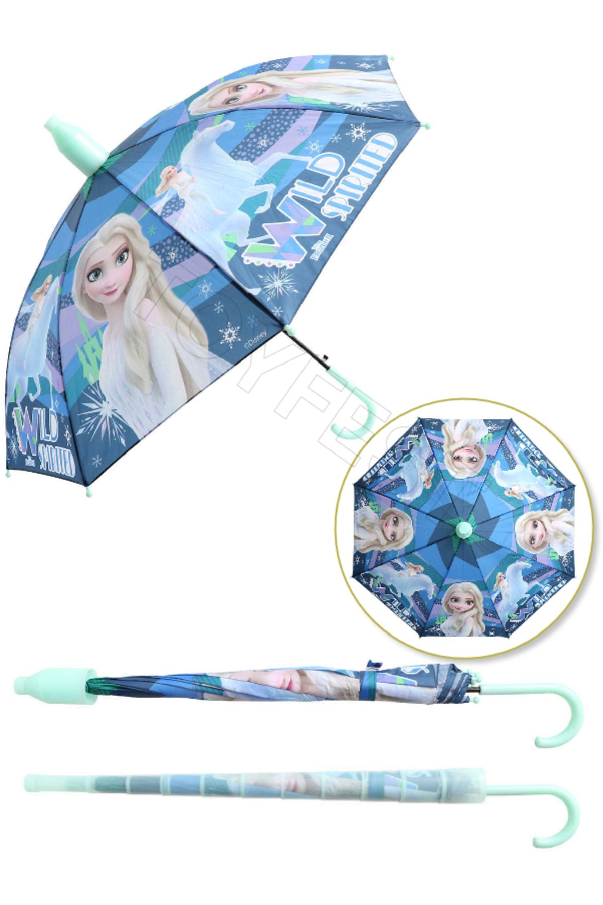 TOYFEST Frozen Karlar Ülkesi Wild Sprited PVC Koruma Kılıflı Çocuk Şemsiyesi - 3 - 12 Yaş Arası Çap : 85 cm