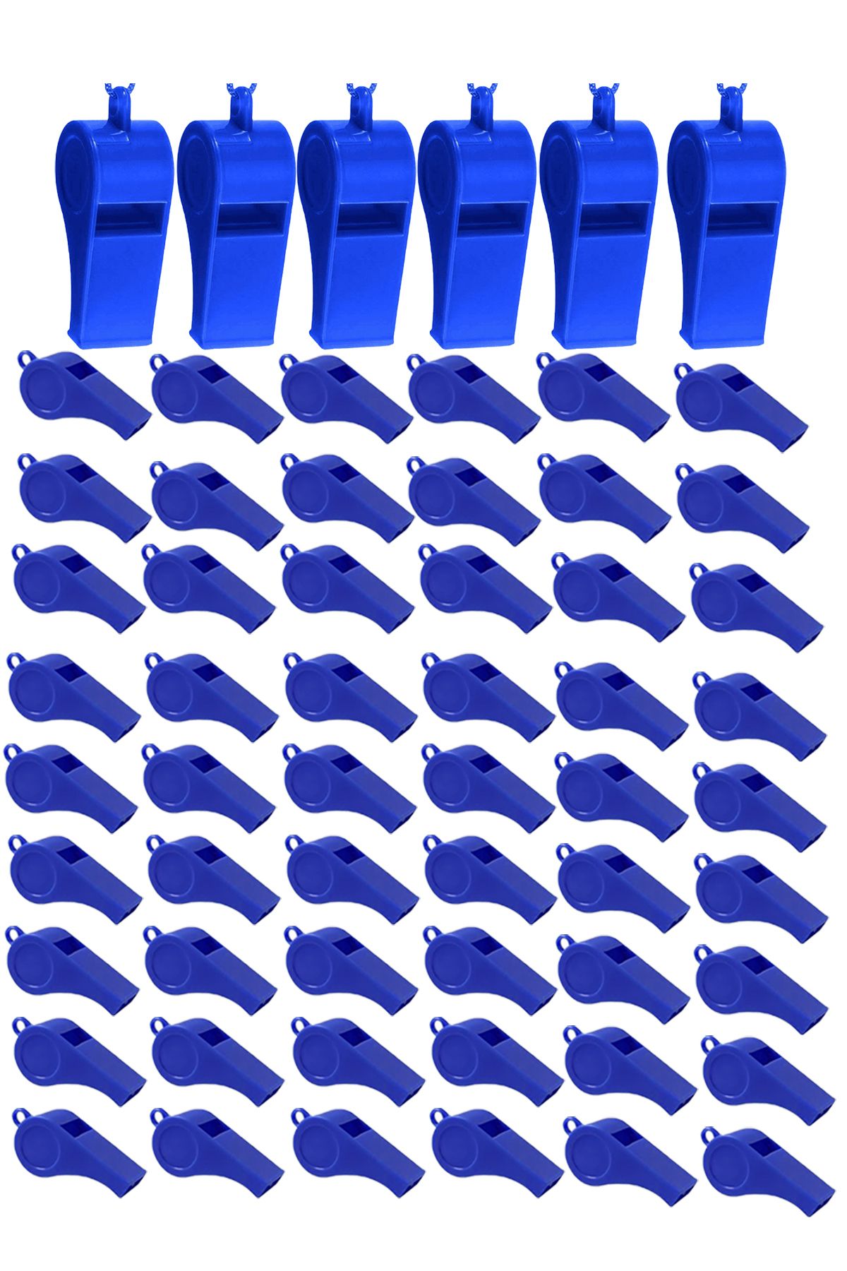 Toyaş Lacivert Plastik Düdük, 150 Adet İpli Yüksek Sesli Hakem Düdüğü Hediyelik Parti Düdükleri