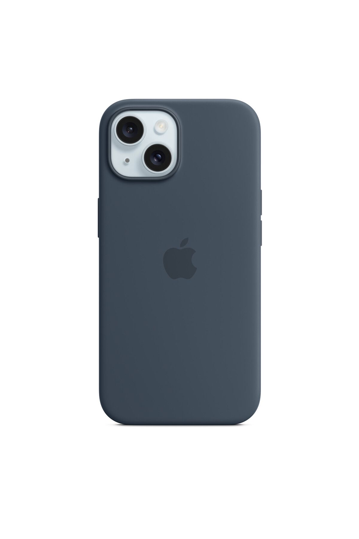Apple iPhone 15 için MagSafe özellikli Silikon Kılıf - Fırtına Mavisi