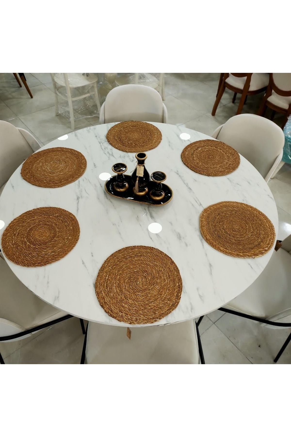 ALTAN HOME Büyük Çap Yuvarlak Yemek Masası