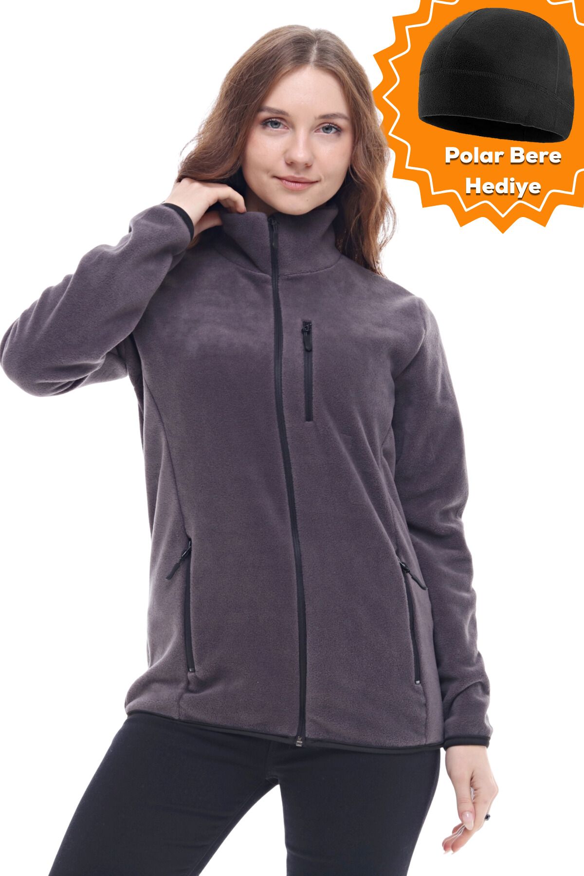 Ghassy Co Kadın  Füme(Koyu Gri) Softshell-Polar - 869866011