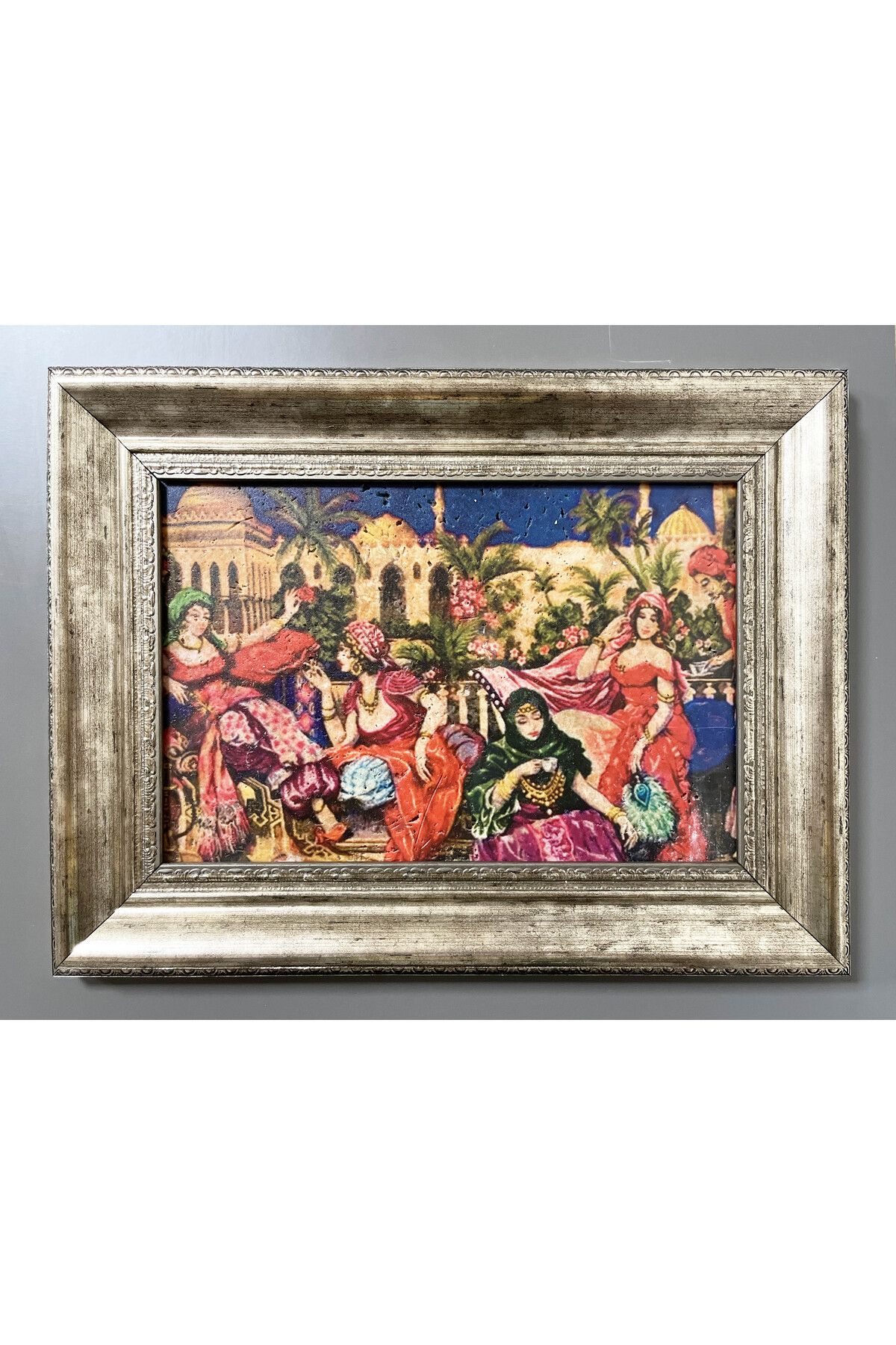 Modestmar Doğal Traverten Mermer Tablo, Kahveci Güzeli Tablo 30x40cm