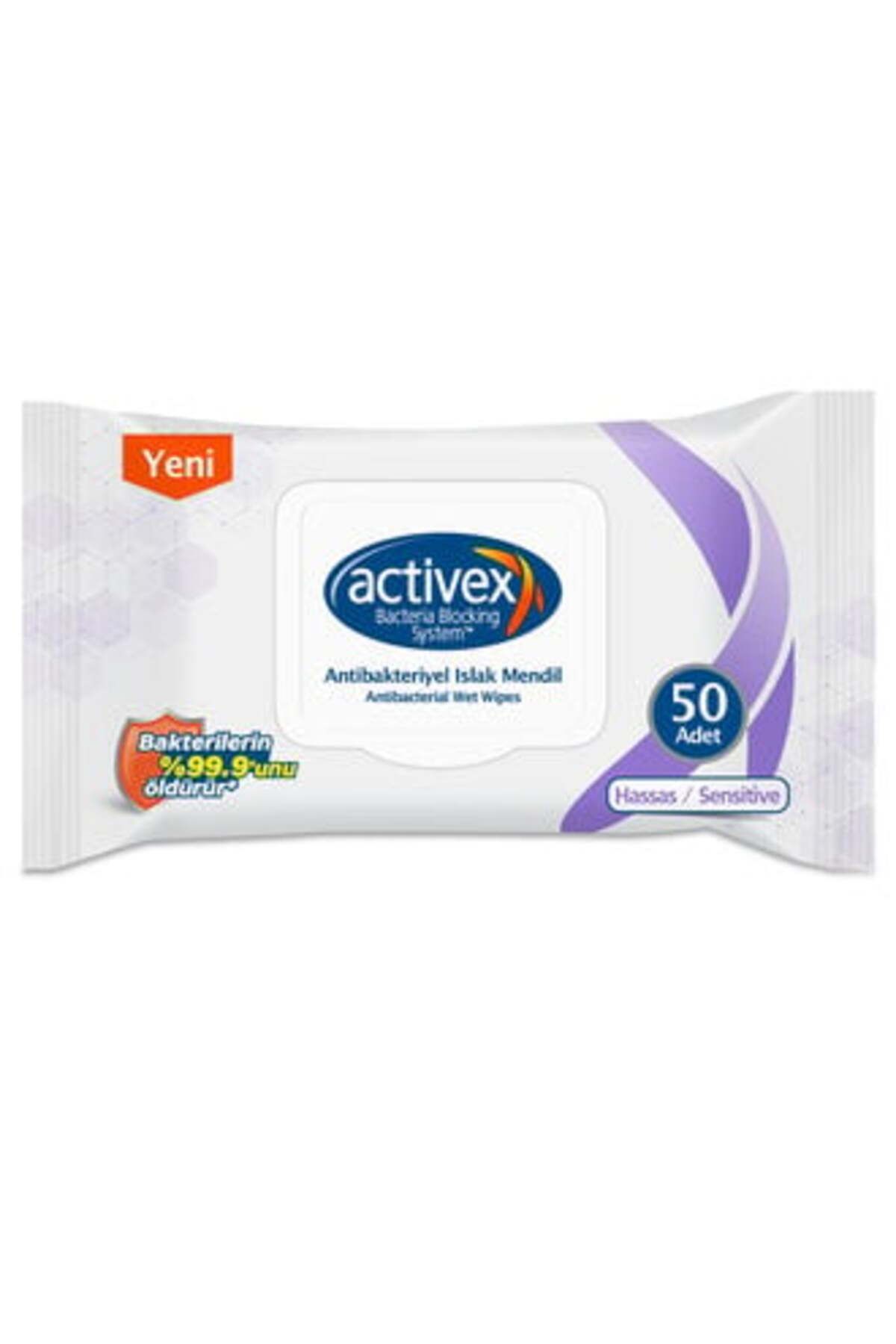 Activex Antibakteriyel Hassas Islak Havlu 50'li ( 5 ADET )
