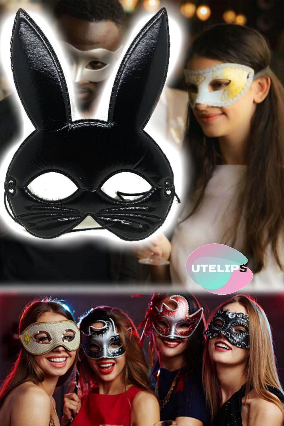 Utelips Her Etkinliğin Göz Alıcı Detayı Tavşan Maske Kaliteli Hallowen Parti Maskeli Balo Etkinlik Maskesi
