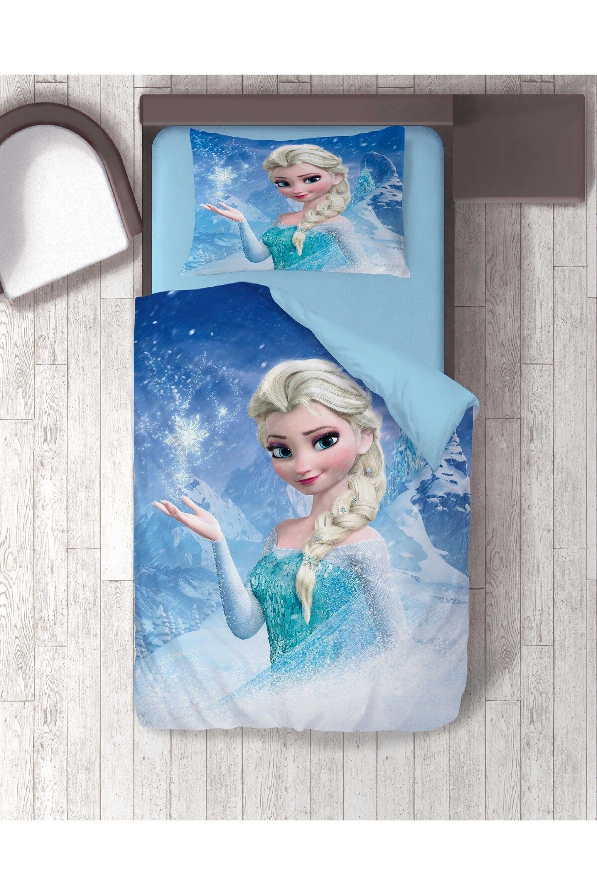 hediyechy Hediye Nevresim Frozen Elsa 3d Baskılı Tek Kişilik Nevresim Takımı Çarşafsız