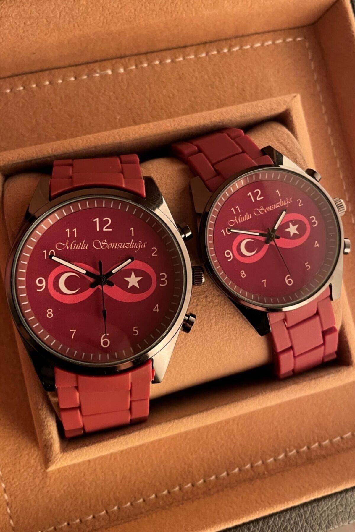 Leerybee Özel Tasarım Türk Bayraklı Sevgili Saatleri Çift Kombin