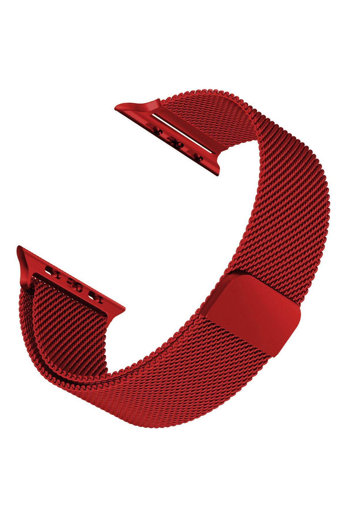 Microsonic Apple Watch Series 9 45mm Milanese Loop Kordon Koyu Kırmızı