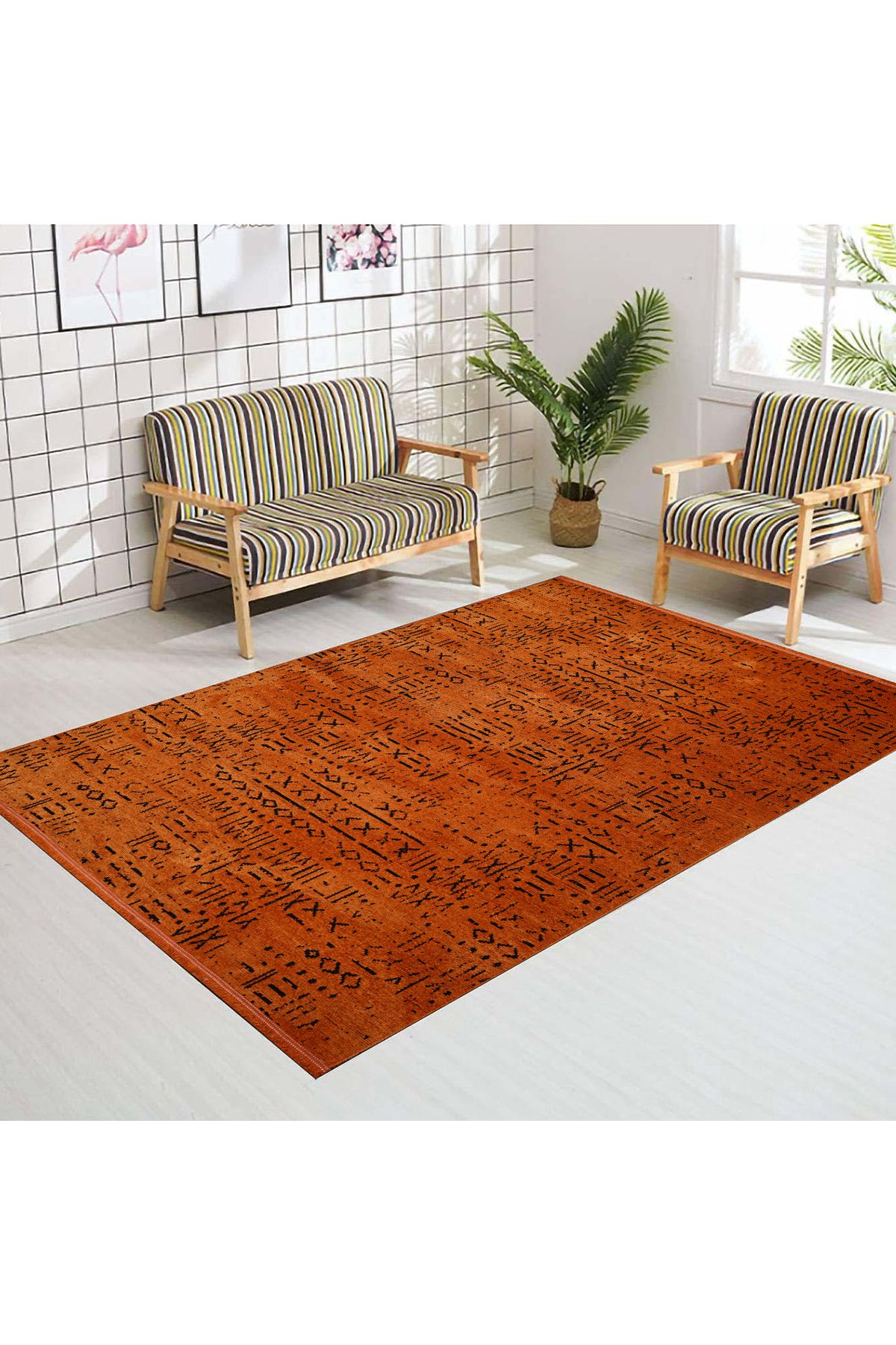 Anatolian Carpet Store ETRO 6202K KİREMİT DEKORATİF MAKİNE HALISI