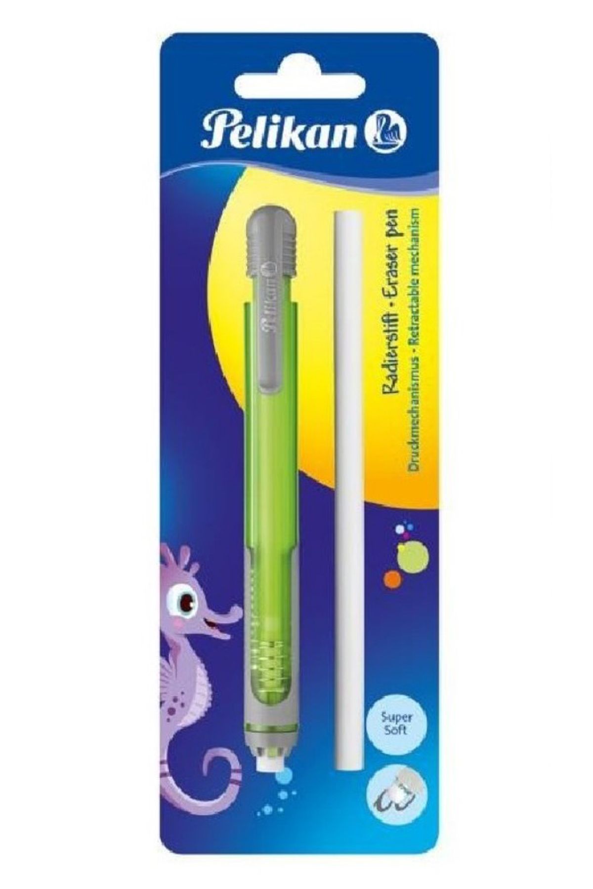 Pelikan yeşil kalem tipi silgi(kalem silgi) + yedek silgi