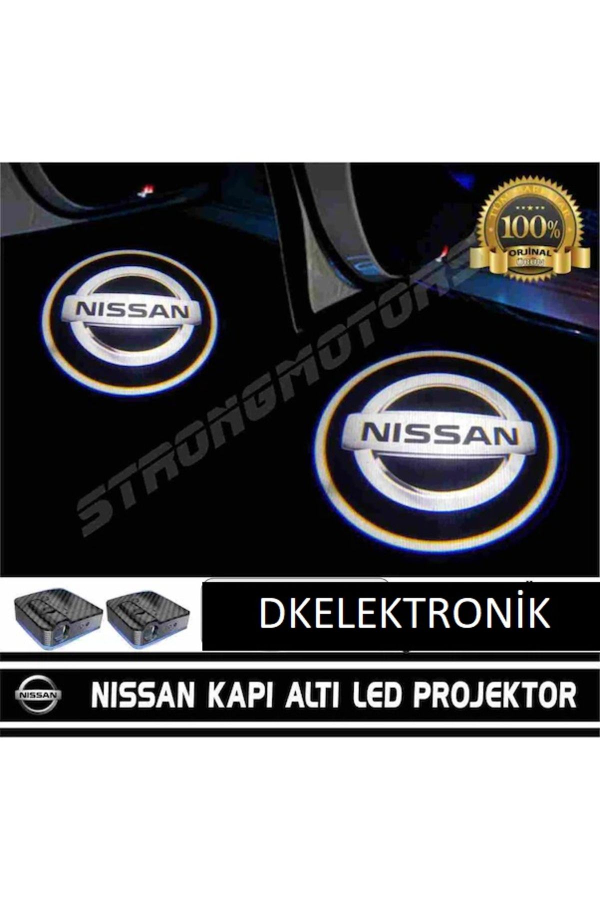 DKELEKTRONİK Nissan Araçlar İçin Pilli Yapıştırmalı Kapı Altı Led Logo 2 ADET