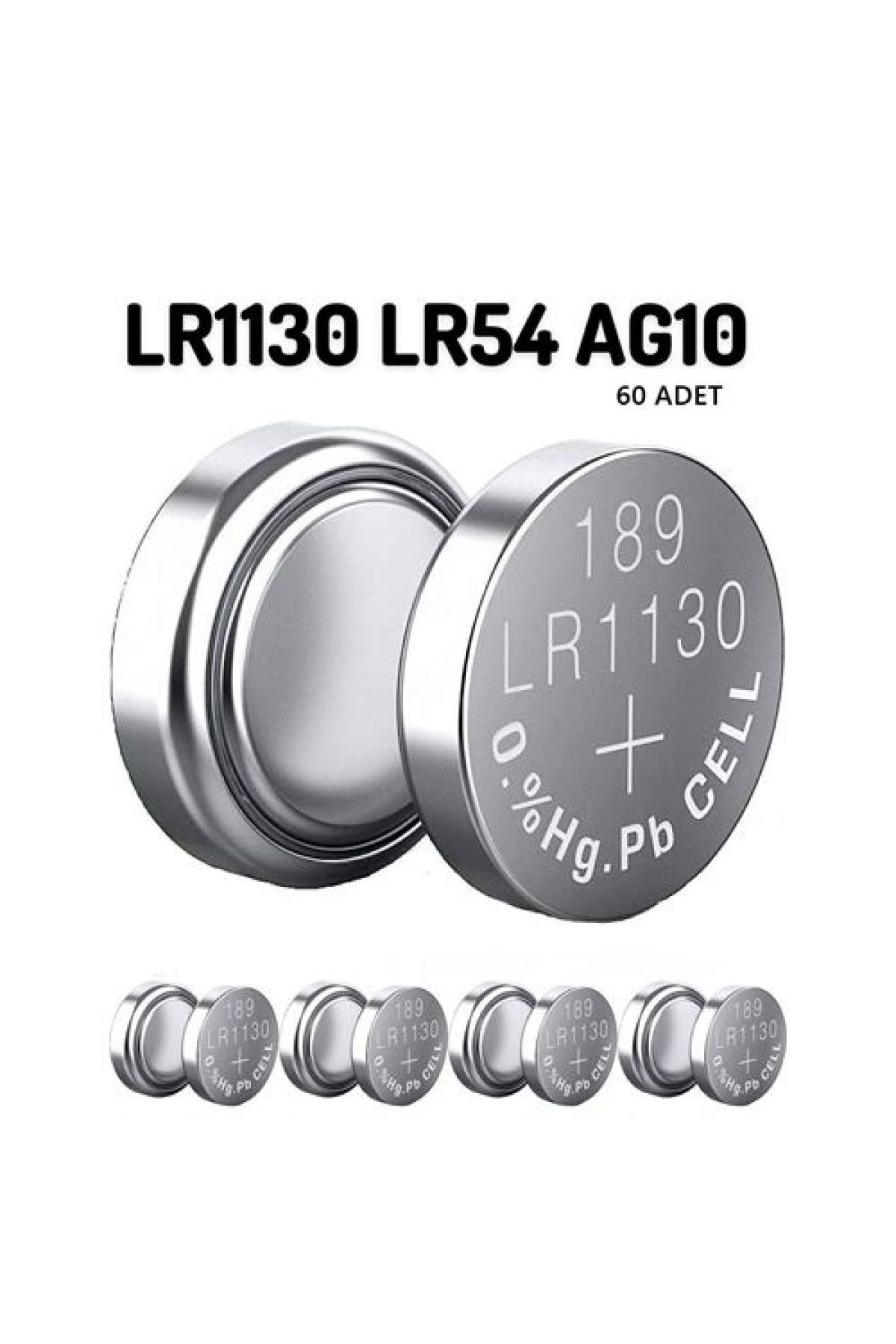 Transformacion 50+10 ADET LR1130 LR54 AG10 1.55V Alkaline Pil 716931