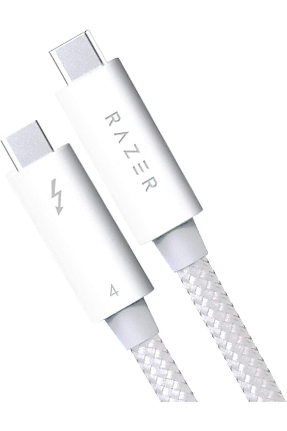 RAZER Thunderbolt 4 Kablo - (40 Gb/s, 8K ,100W Şarj,) Beyaz | 0.8M