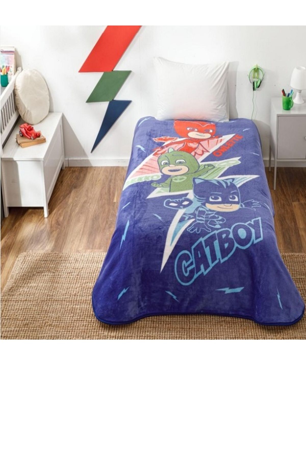 Taç Lisanslı Tek Kişilik Pj Masks Heroes Battaniye
