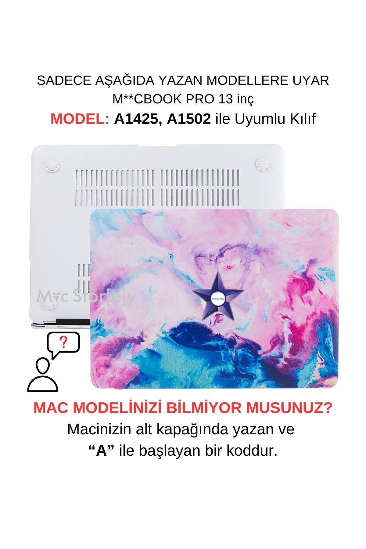 Mcstorey Macbook Pro Kılıf 13 Inç Paint01 (ESKİ HDMI'LI MODEL 2012-2015) A1425 A1502 Ile Uyumlu