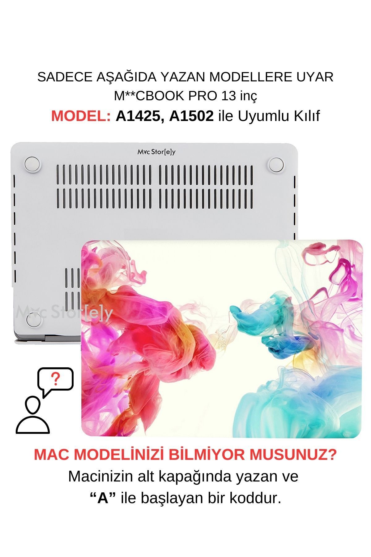 Mcstorey Macbook Pro Kılıf 13 Inç Paint01nl (ESKİ HDMI'LI MODEL 2012-2015) A1425 A1502 Ile Uyumlu
