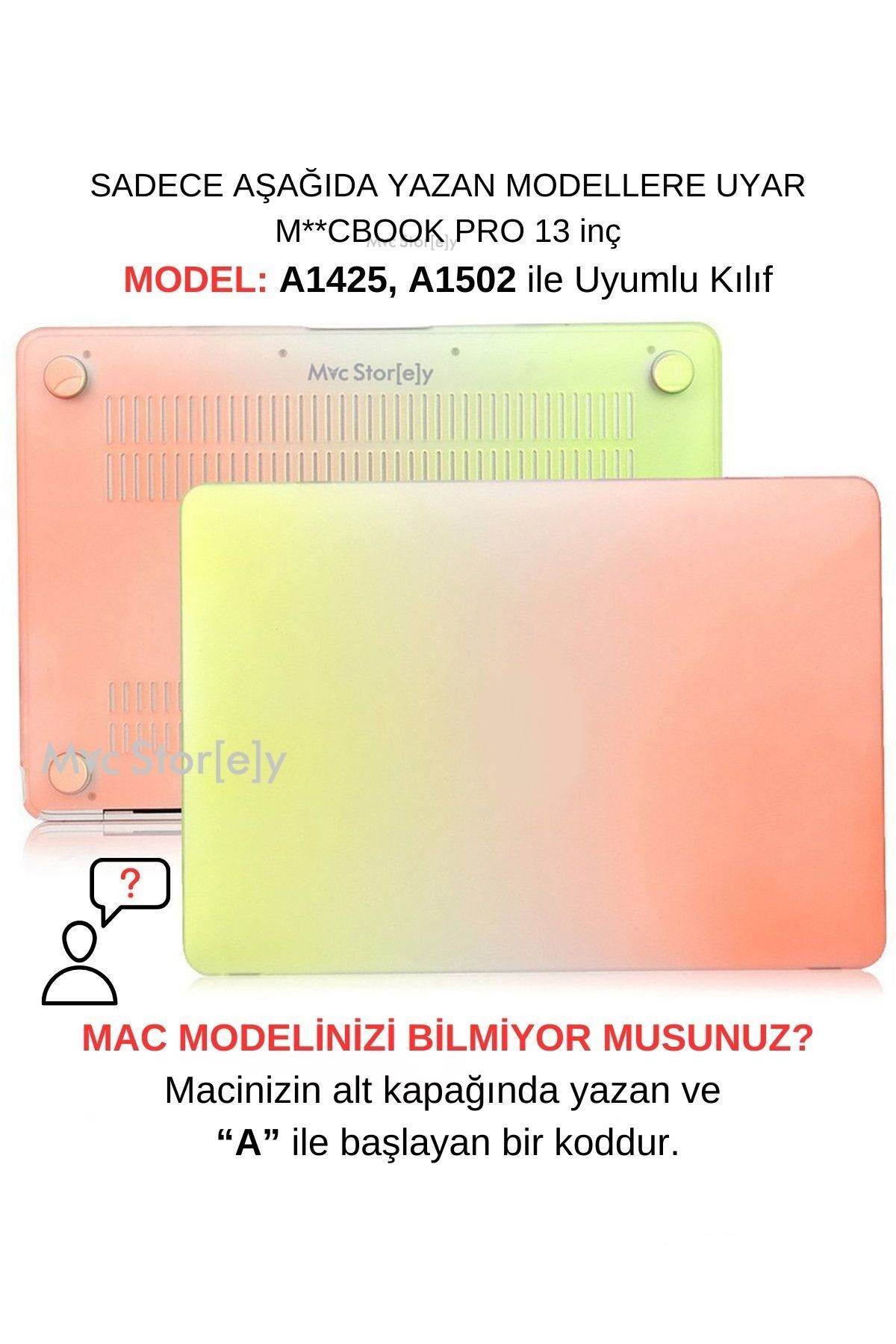 Mcstorey Macbook Pro Kılıf 13inç (ESKİ USB HDMI'LI MODEL 2012-2015) A1425 A1502 Ile Uyumlu Rainbow