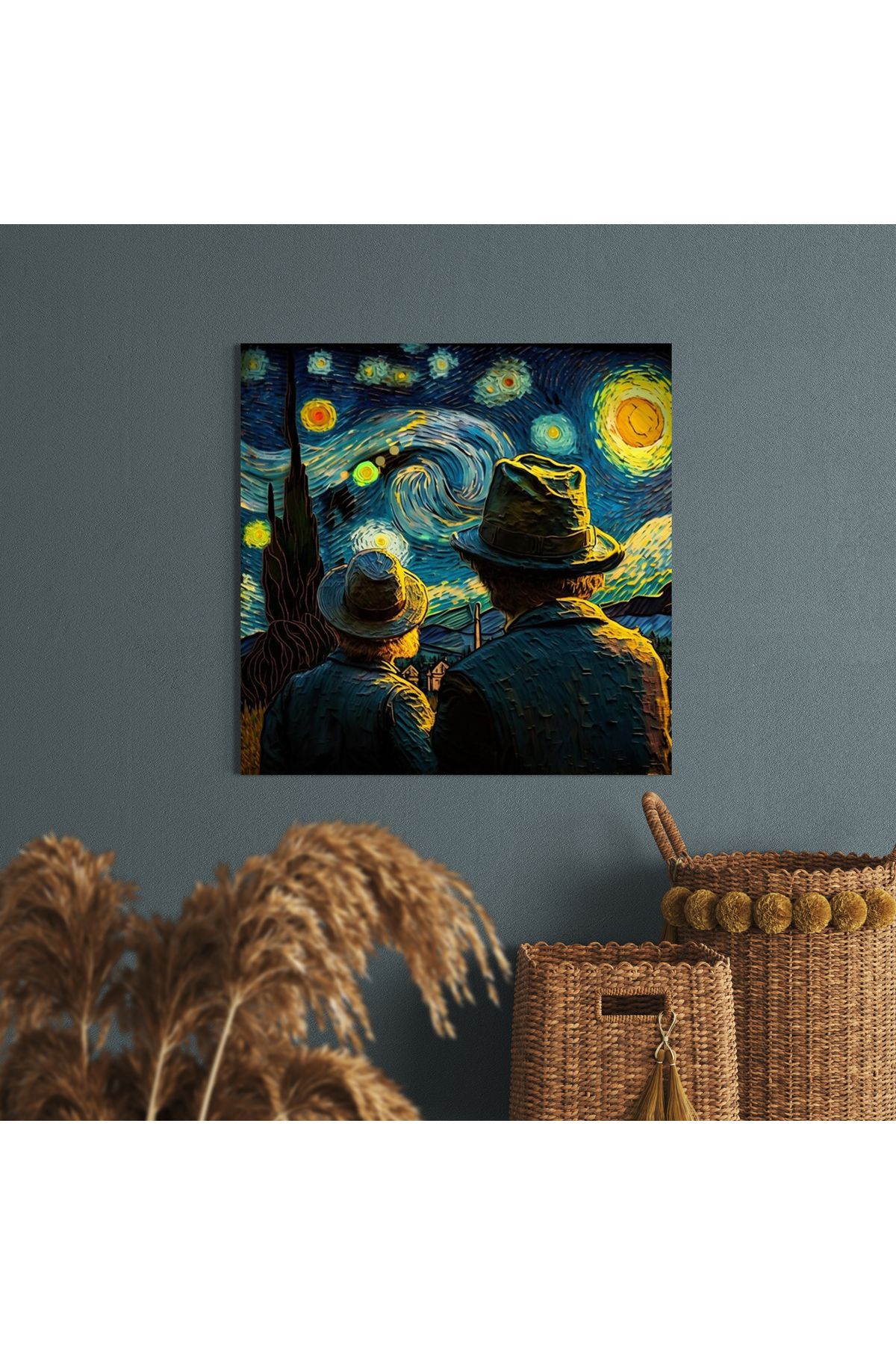 arzuönler Van Gogh Yıldızlı Gece Çifti Kanvas Tablo