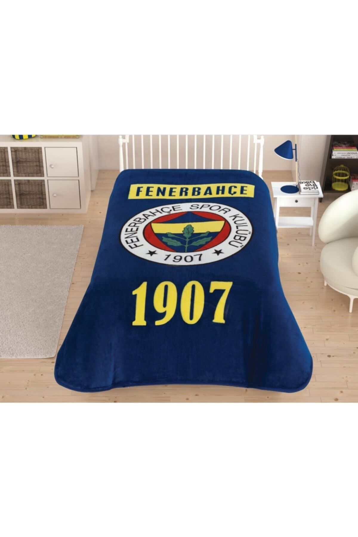 Taç Lisanslı Tek Kişilik Battaniye Fenerbahçe Klasik Logo