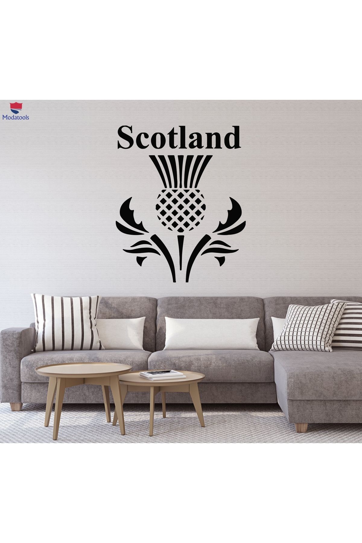 Modatools Oturma Odası, Yatak Odası Duvar Sticker İskoçya İskoç Devedikeni Çiçek Sembolü Çıkartmalar Hediyelik