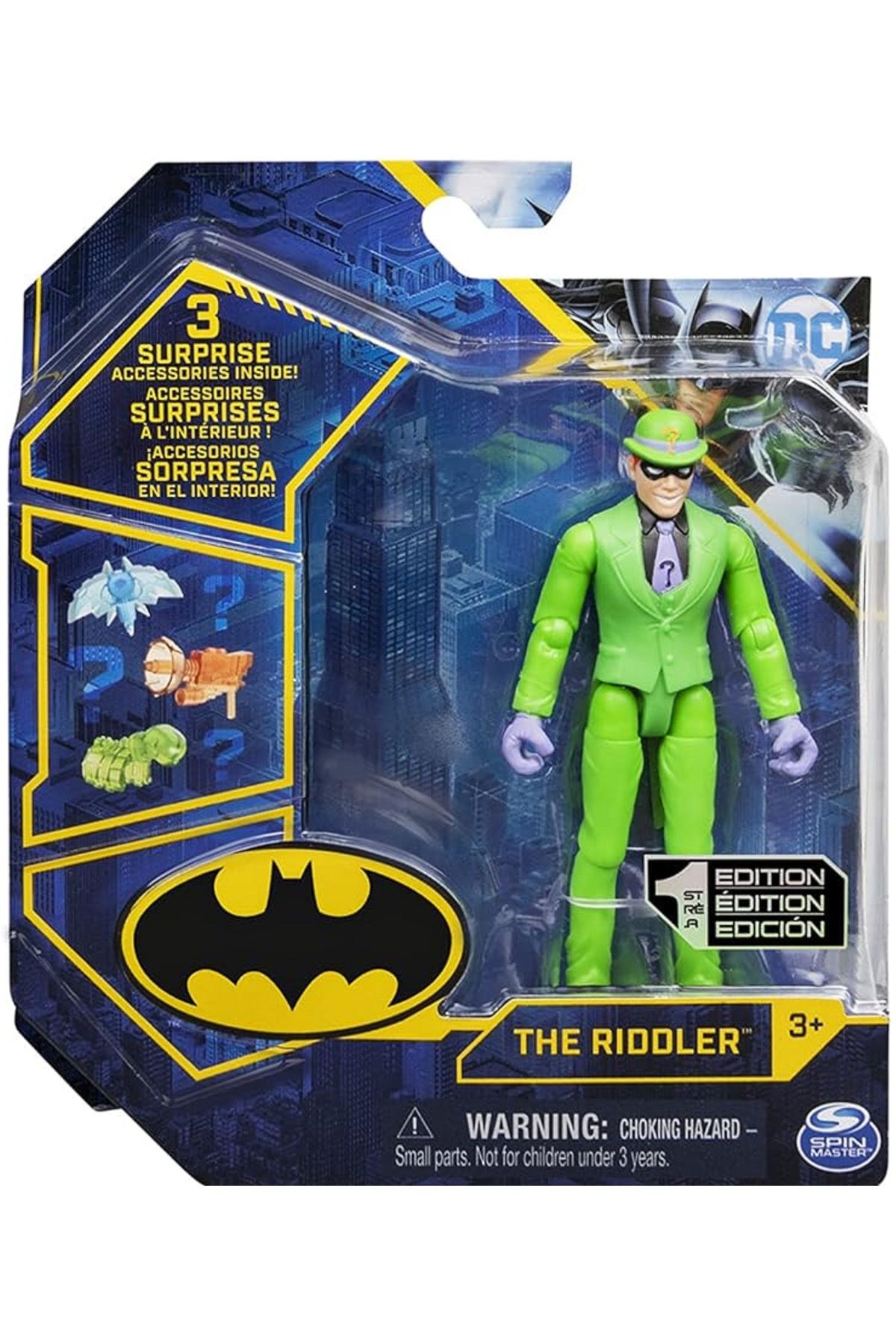Batman The Riddler Figür Orijinal Lisanslı Sürpriz Paket DC Spin Master Figürü Paket Oyuncak 10cm Eklemli