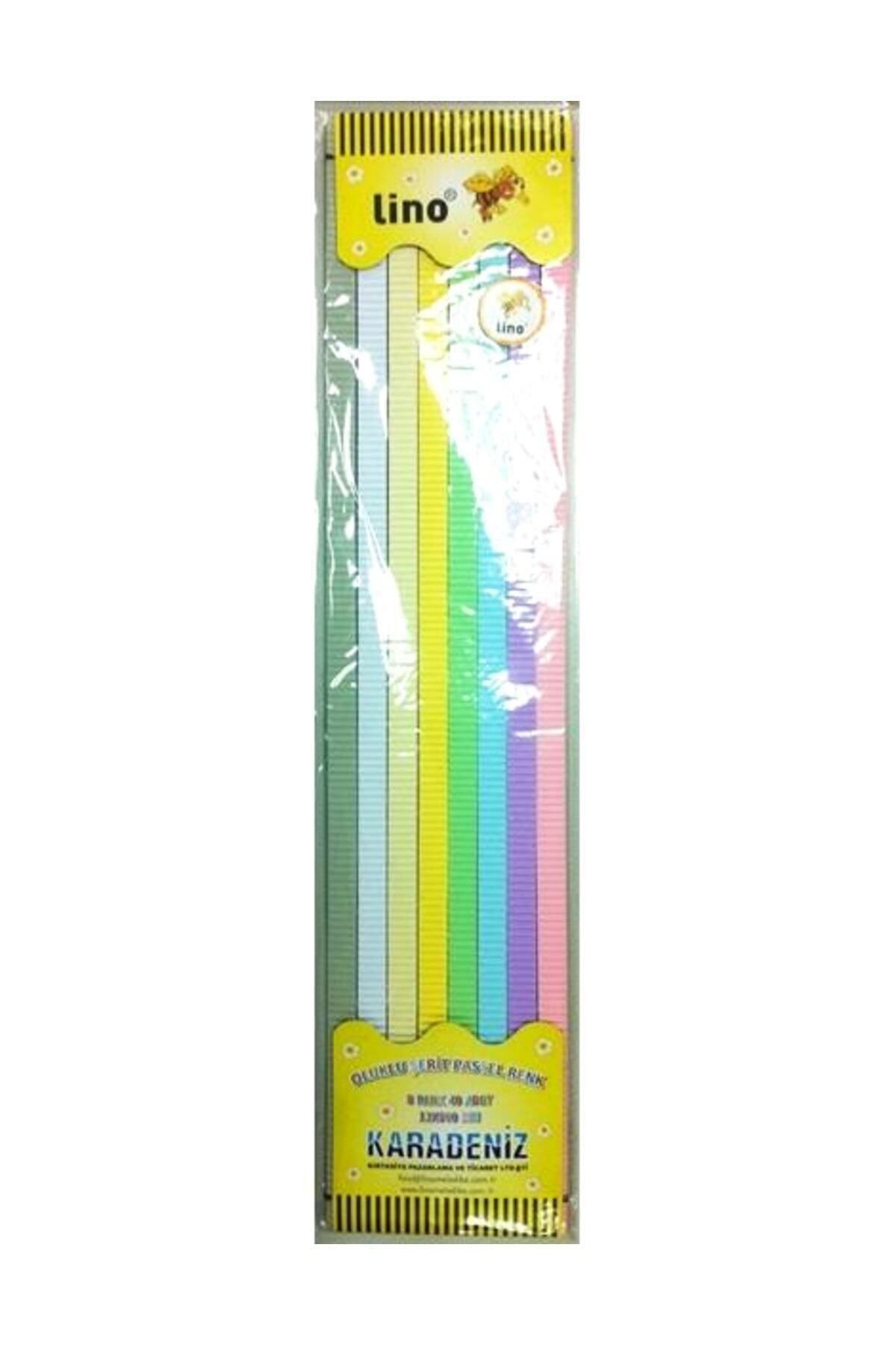 Lino Oluklu Şerit Pastel Renk 8 Renk 40 Lı 13x500 Cm Pd-030p