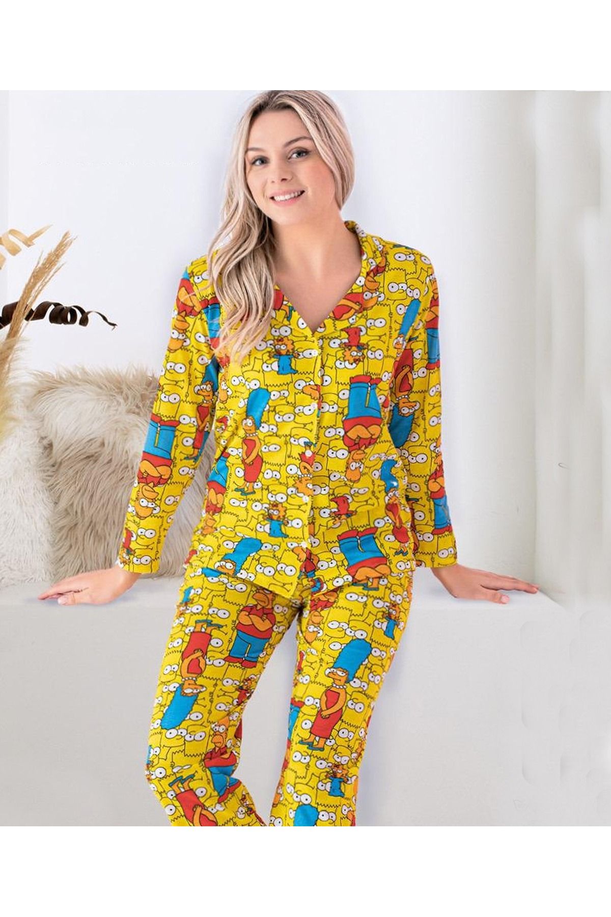 Ars Simpsonlar Desenli Pijama Takımı 2339