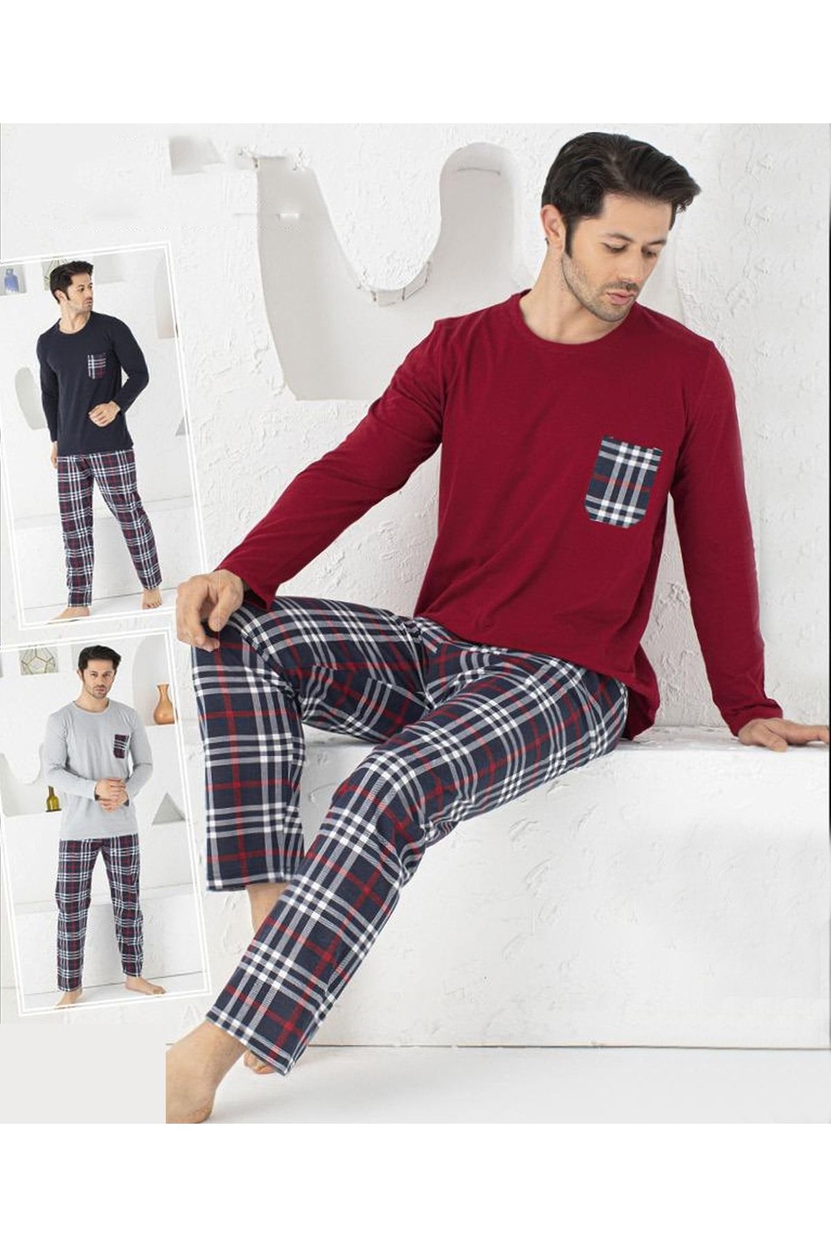 Ars Ekose Desenli Erkek Pijama Takımı 2305