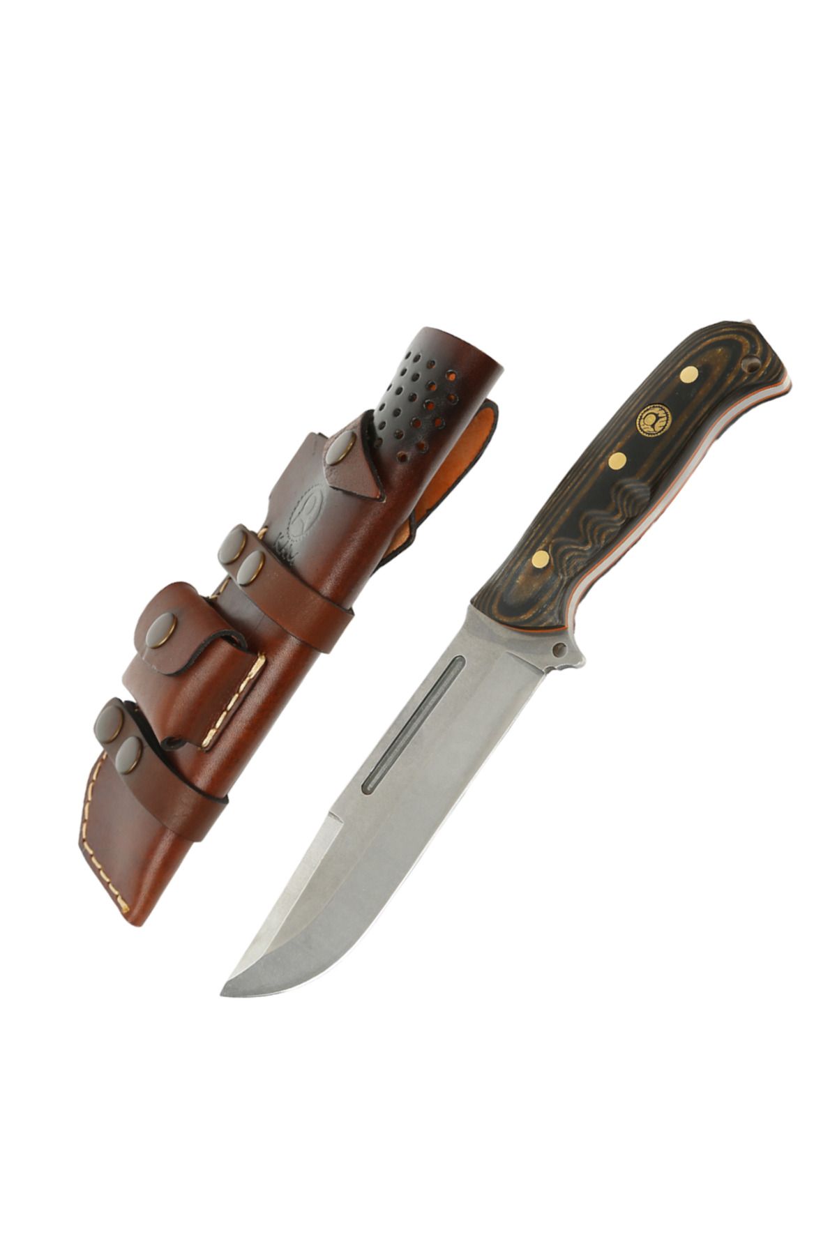 KAM KNIFE El Yapımı Çelik Kılıflı Bıçak-r45 Çelik - Tr 209 R45 Kahverengi