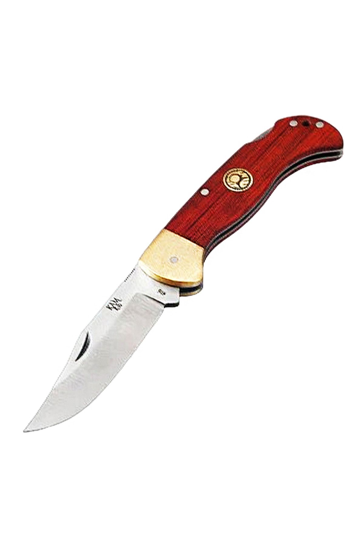 KAM KNIFE El Yapımı Sırttan Kilitli Kılıflı Çakı-outokumpu 4116 Çelik - K10 4116 Paduk Kızıl Siyah