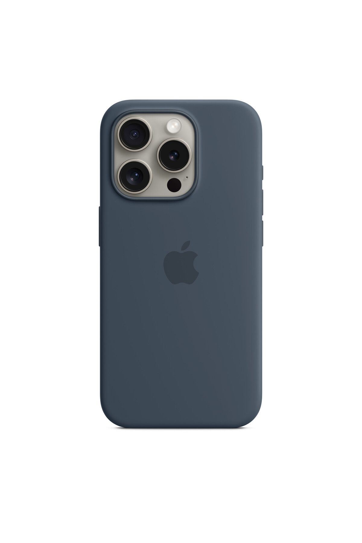 Apple iPhone 15 Pro için MagSafe özellikli Silikon Kılıf - Fırtına Mavisi