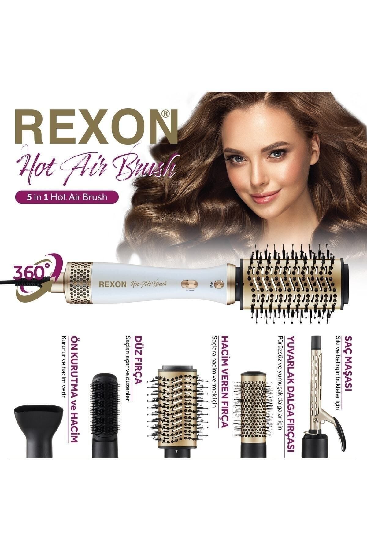 Genel Markalar Rexon 5in1 Hot Air Brush Saç Şekillendirme Cihazı