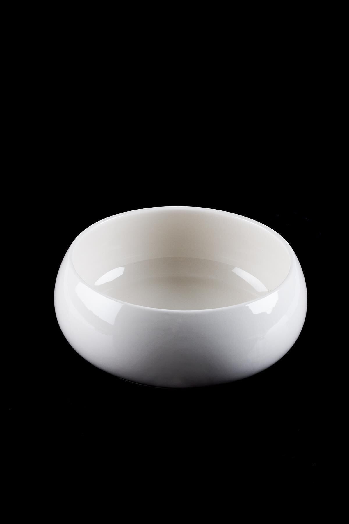 ACAR Bianco Perla Porselen Bombeli Yuvarlak Kase -21 Cm