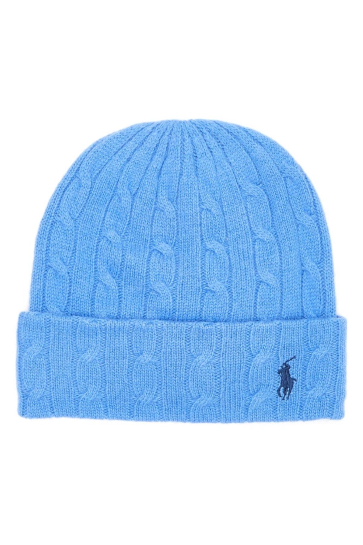 Ralph Lauren Logo Embroidered Wool & Cashmere Cable Beanie