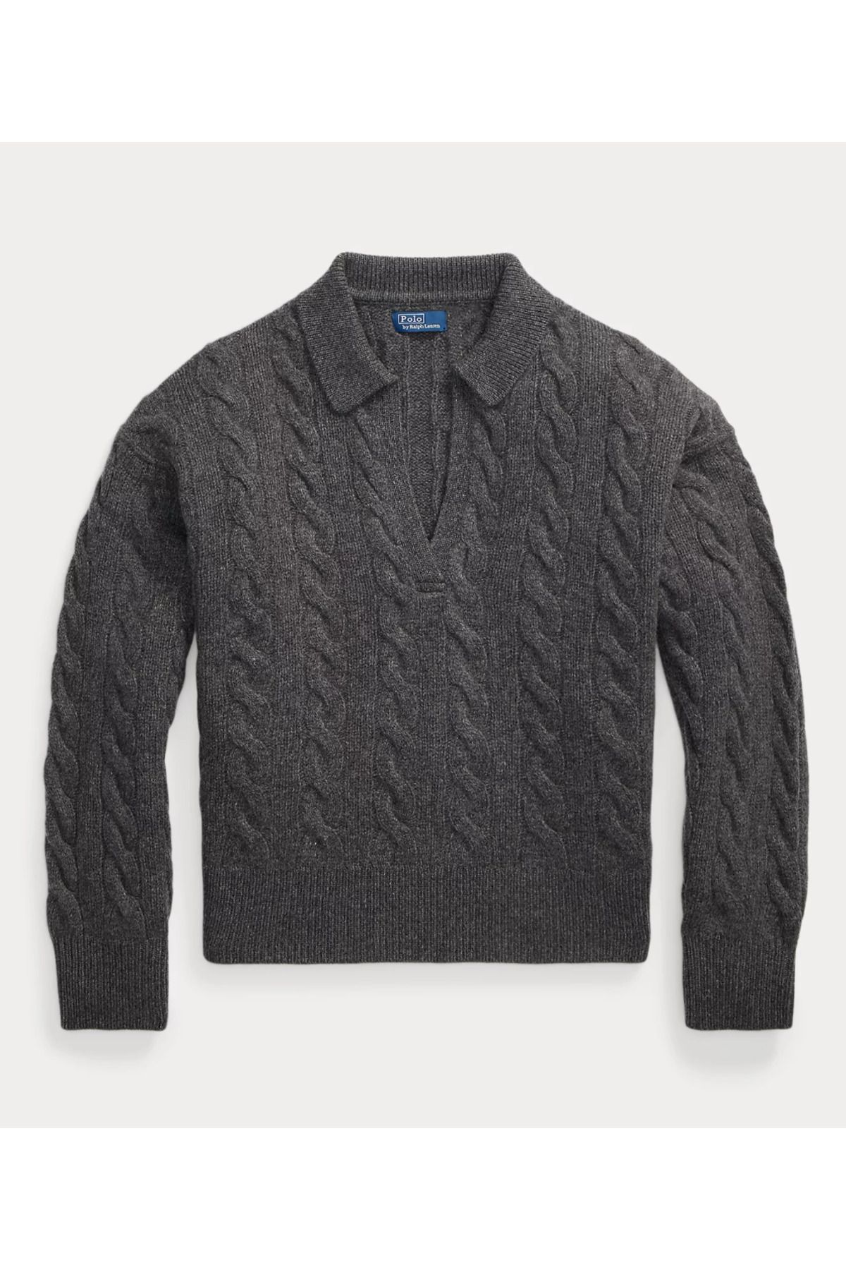 Ralph Lauren Cable-Knit Wool-Cashmere Polo Jumper